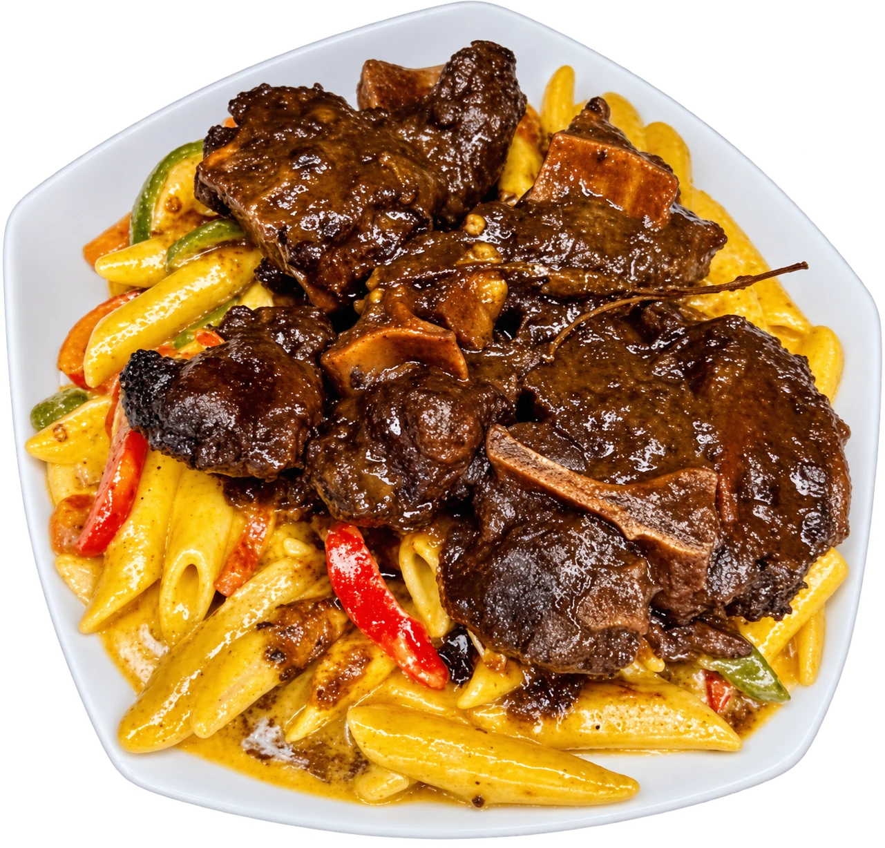 Rasta Pasta with Oxtails